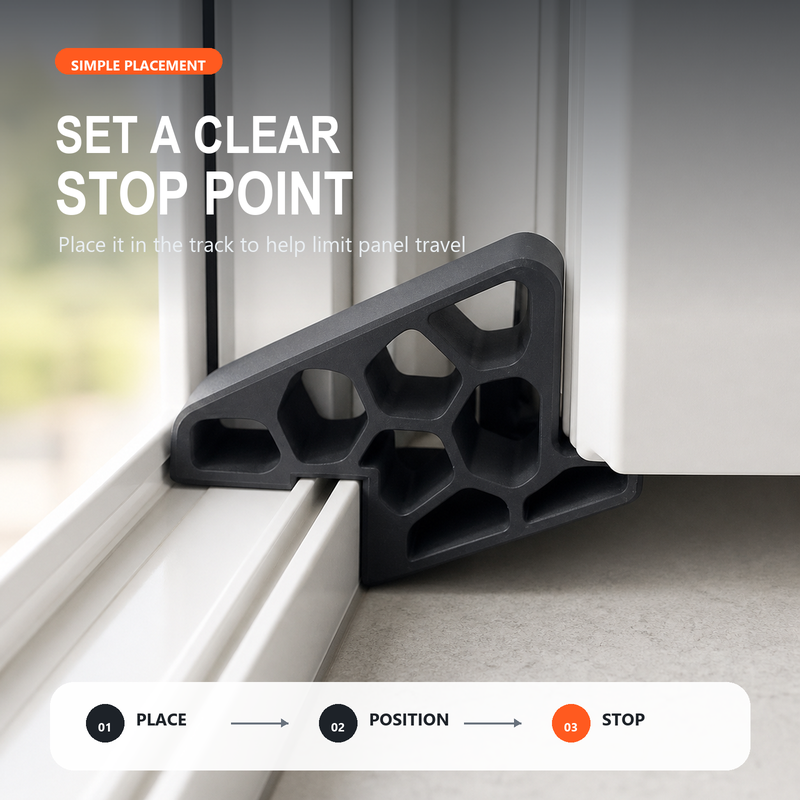 🥳Zolmeriq™ Secure Track Door Stop – Absorbs impact, reduces slamming & protects rails. 🛡️🔇 (offer）