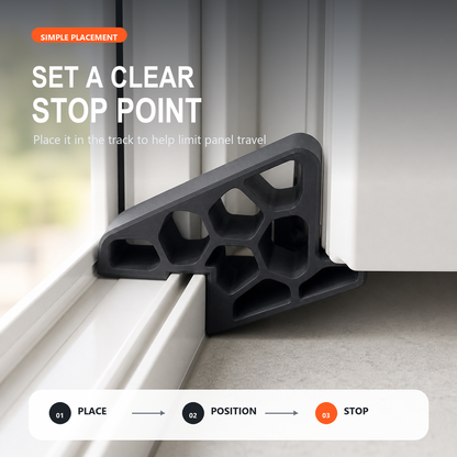 🥳Zolmeriq™ Secure Track Door Stop – Absorbs impact, reduces slamming & protects rails. 🛡️🔇 (offer）