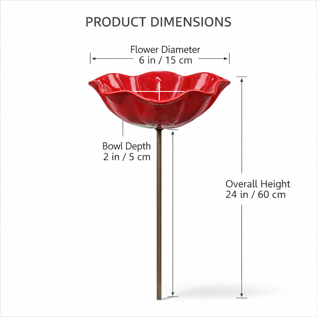 🎁Zolmeriq™ Handmade Metal Flower Garden Stake Bird Bath🐦