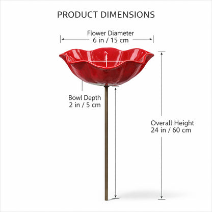 🎁Zolmeriq™ Handmade Metal Flower Garden Stake Bird Bath🐦