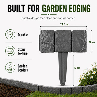 🌿✨Zolmeriq™ Stone-Look Edging Fence - Garden Edges That Stay Clean🏡♻️
