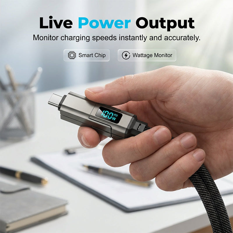 Zolmeriq™4-in-1 Digital Display Keychain Charging Cable