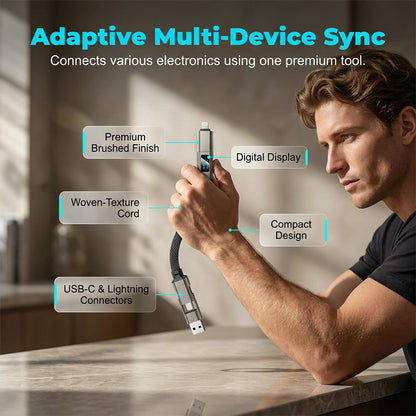 Zolmeriq™4-in-1 Digital Display Keychain Charging Cable
