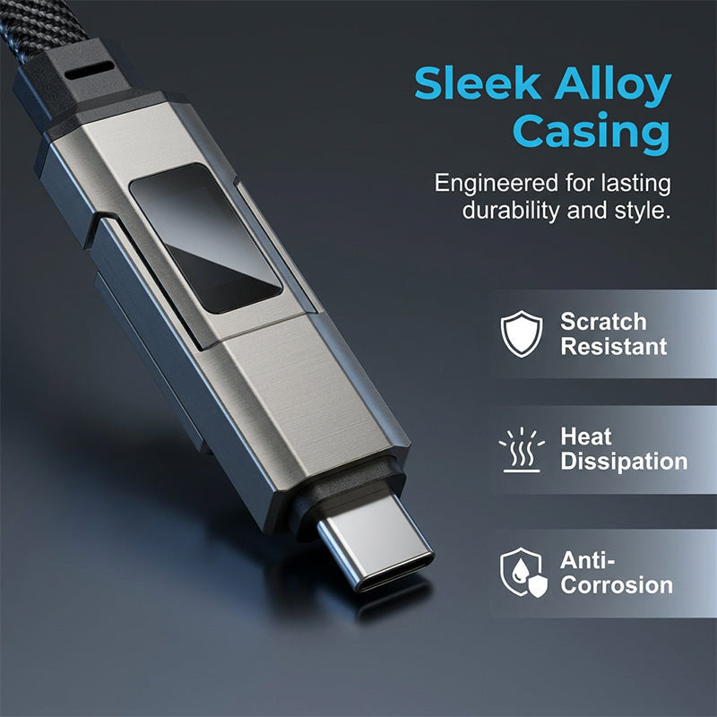 Zolmeriq™4-in-1 Digital Display Keychain Charging Cable