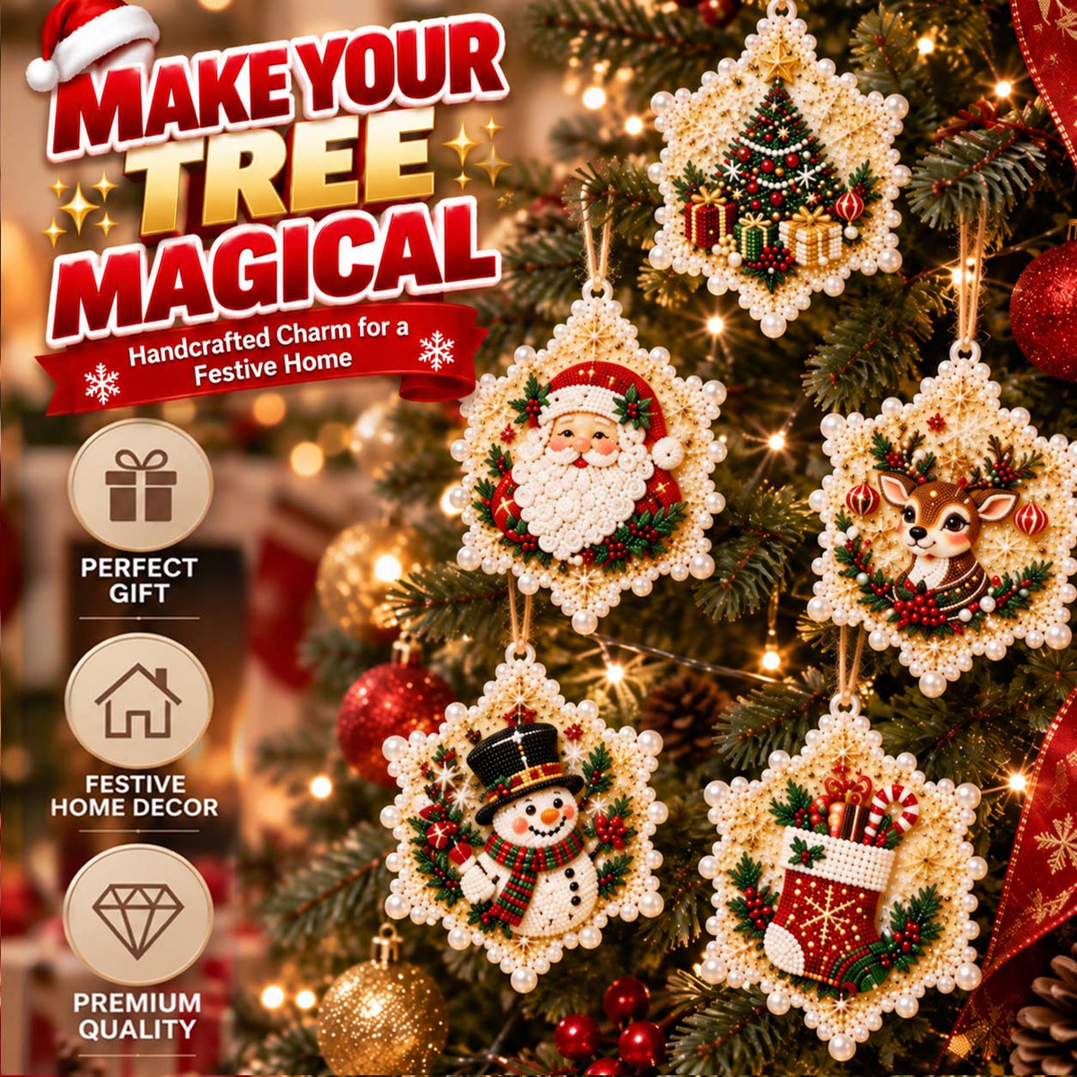🔥Zolmeriq™ Christmas DIY Painting Hanging Ornaments Set🎄🎁