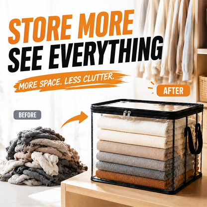 🎁 Transparent Large-Capacity Dustproof & Moisture-Proof Storage Bag – Declutter Your Home Fast ✨