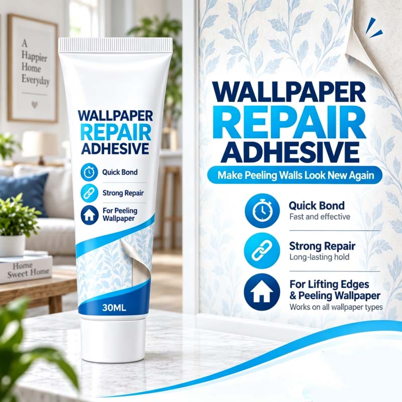 🛡️Zolmeriq™ Heavy-Duty Wallpaper Adhesive – invisible clear finish, no residue or bumps.  🔧💚 (offer)