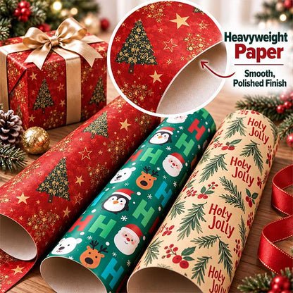 Christmas-themed gift wrapping paper