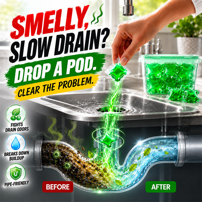 Zolmeriq™ Drain Deodorizer Pods – Bio‑enzyme formula neutralizes smells at the source. Instant fresh scent, no harsh chemicals. 🚰✅
