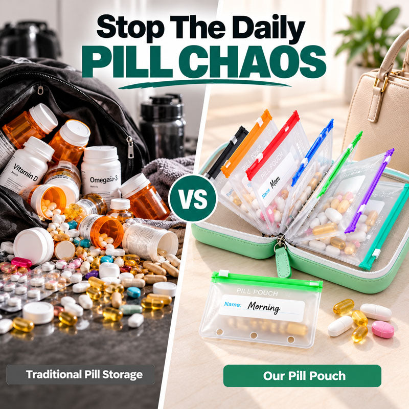 Zolmeriq™ Modular Wellness Wallet – 7-Day Travel Pill & Vitamin Organizer Case