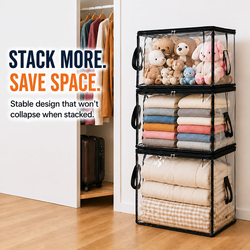 🎁 Transparent Large-Capacity Dustproof & Moisture-Proof Storage Bag – Declutter Your Home Fast ✨