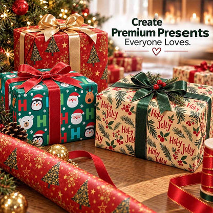 Christmas-themed gift wrapping paper