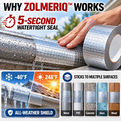 Zolmeriq™ Heavy-Duty Waterproof Foil Tape — Instant Leak Stop