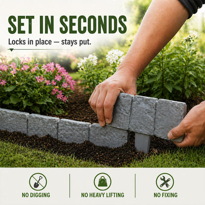 🌿✨Zolmeriq™ Stone-Look Edging Fence - Garden Edges That Stay Clean🏡♻️