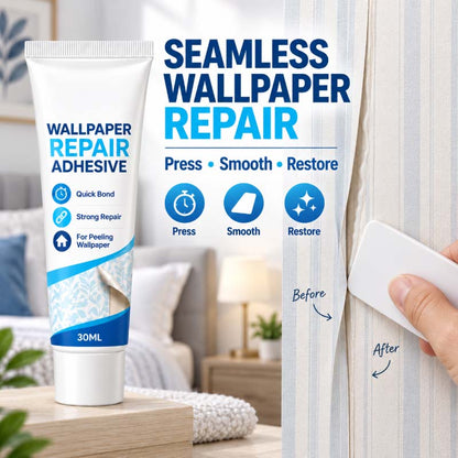 🛡️Zolmeriq™ Heavy-Duty Wallpaper Adhesive – invisible clear finish, no residue or bumps.  🔧💚 (offer)