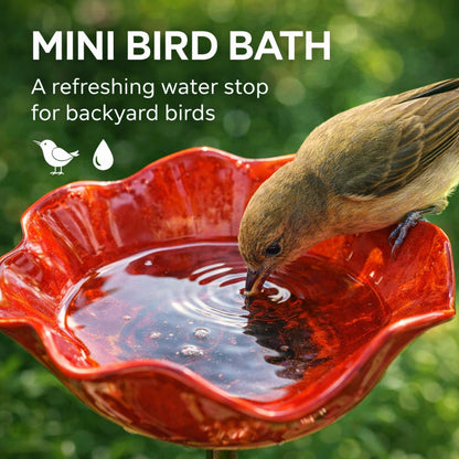 🎁Zolmeriq™ Handmade Metal Flower Garden Stake Bird Bath🐦