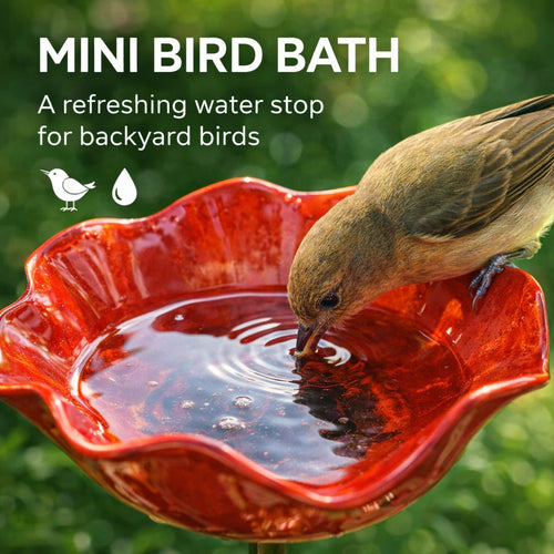 🎁Zolmeriq™ Handmade Metal Flower Garden Stake Bird Bath🐦