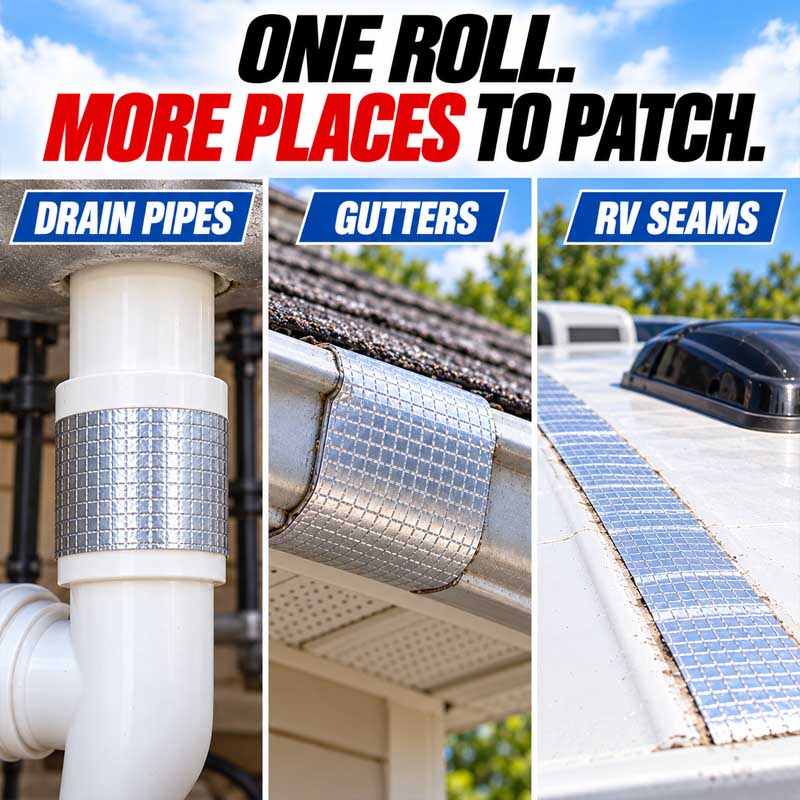 Zolmeriq™ Heavy-Duty Waterproof Foil Tape — Instant Leak Stop