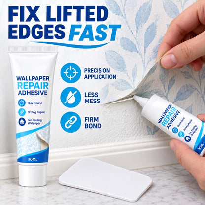 🛡️Zolmeriq™ Heavy-Duty Wallpaper Adhesive – invisible clear finish, no residue or bumps.  🔧💚 (offer)