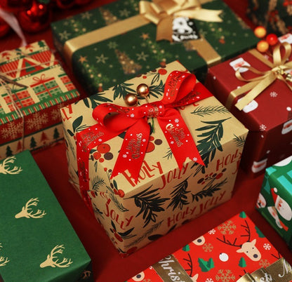 Christmas-themed gift wrapping paper