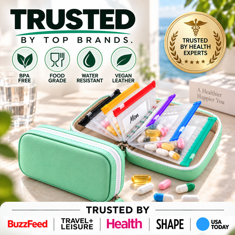 Zolmeriq™ Modular Wellness Wallet – 7-Day Travel Pill & Vitamin Organizer Case
