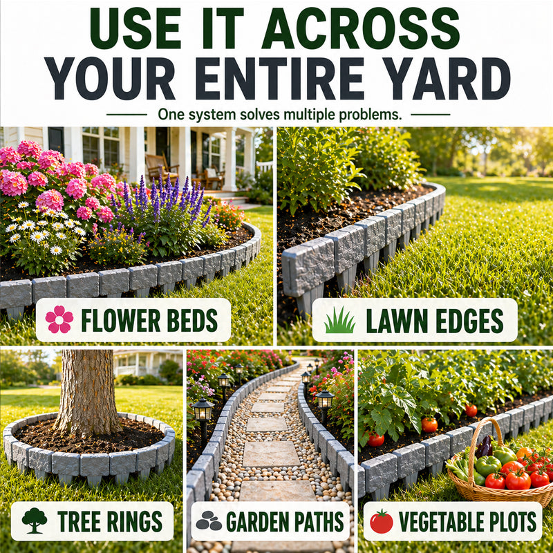 🌿✨Zolmeriq™ Stone-Look Edging Fence - Garden Edges That Stay Clean🏡♻️