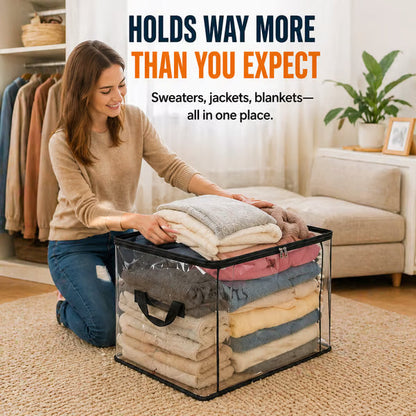 🎁 Transparent Large-Capacity Dustproof & Moisture-Proof Storage Bag – Declutter Your Home Fast ✨