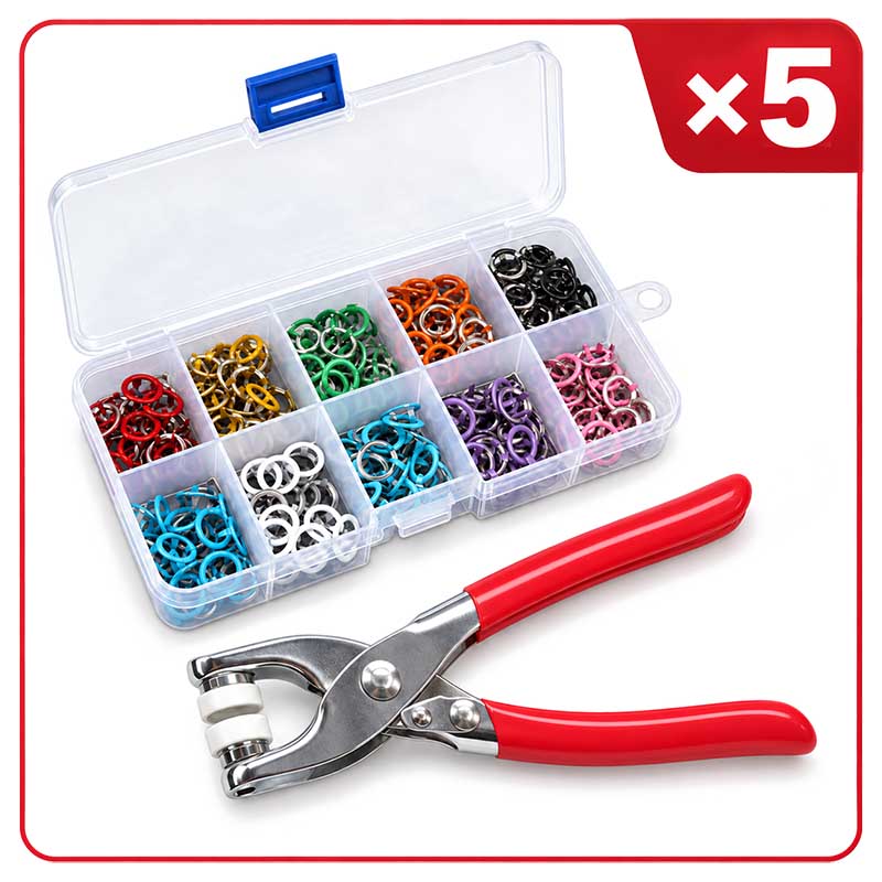 🏠 Zolmeriq™ Pro-Snap No-Sew Button Kit – Complete tools, easy use & durable fixes