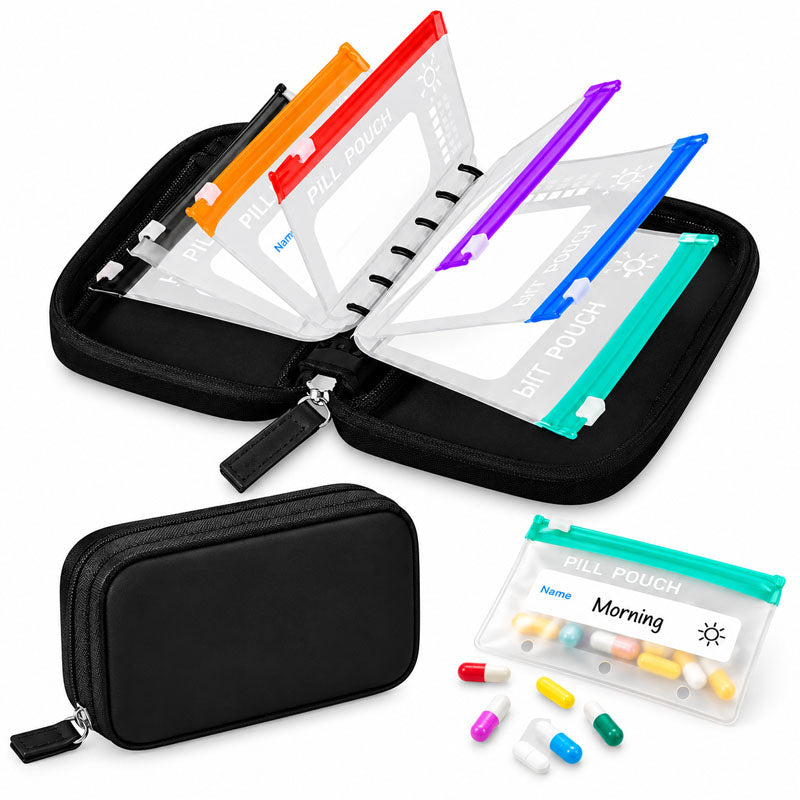 Zolmeriq™ Modular Wellness Wallet – 7-Day Travel Pill & Vitamin Organizer Case