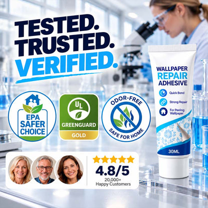 🛡️Zolmeriq™ Heavy-Duty Wallpaper Adhesive – invisible clear finish, no residue or bumps.  🔧💚 (offer)
