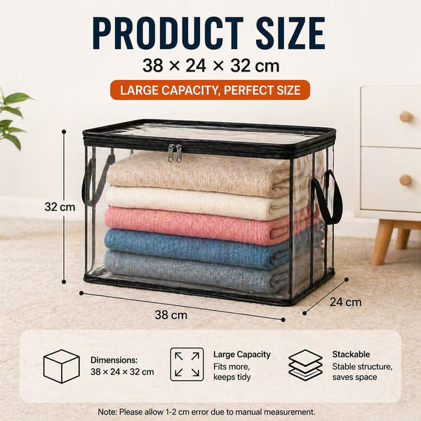 🎁 Transparent Large-Capacity Dustproof & Moisture-Proof Storage Bag – Declutter Your Home Fast ✨
