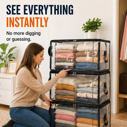 🎁 Transparent Large-Capacity Dustproof & Moisture-Proof Storage Bag – Declutter Your Home Fast ✨