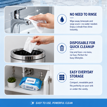 Zolmeriq™ Multi-function Bathroom Descaling Cleaning Wipes