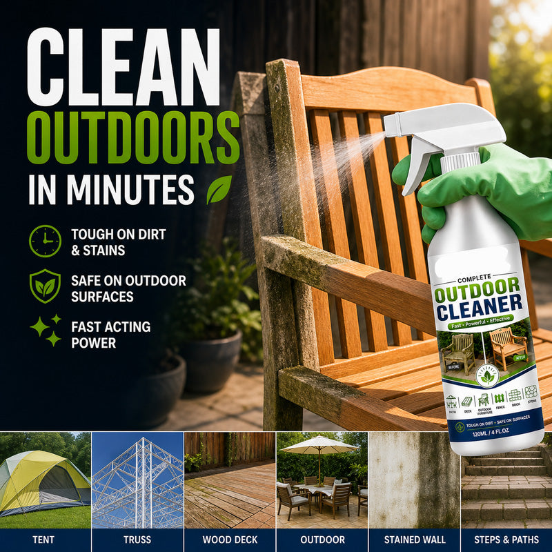 🌿 LIMITED-TIME 50% OFF! Outdoor Surface Cleaner Spray, Fast Acting Stain Remover for Patio, Wooden Furniture & Outdoor Surfaces (offer)