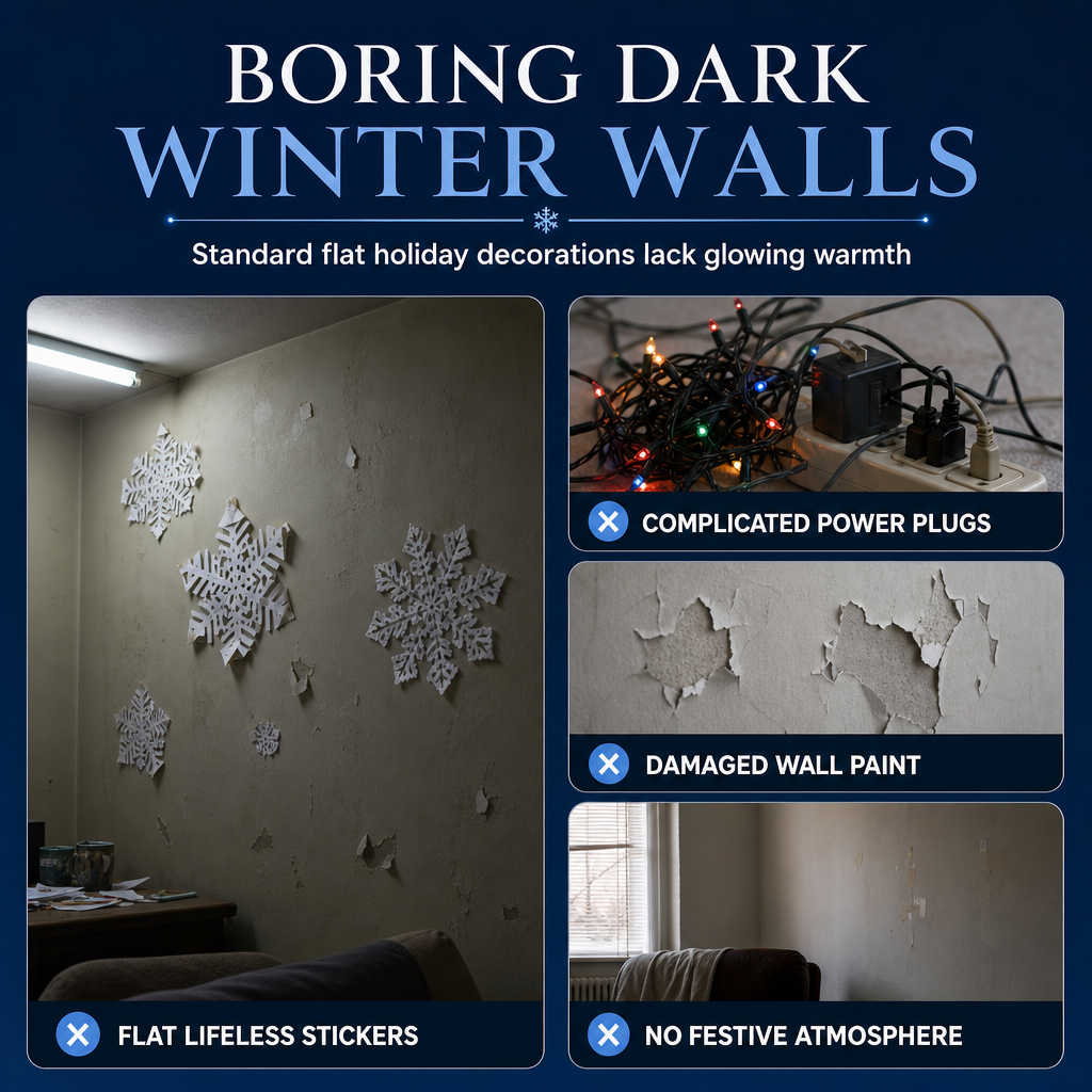 ❄Zolmeriq™ Glowing Snowflake Night Light Wall Stickers💡 (offer)