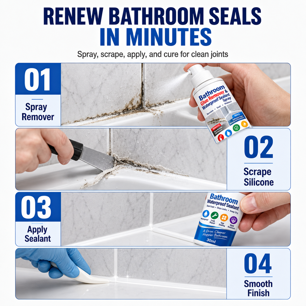 Zolmeriq™ Bathroom Glue Remover and Waterproof Sealant Set